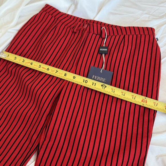 Gianni Ferre Women’s Red Striped Pants Size S Wool Blend - Picture 13 of 14